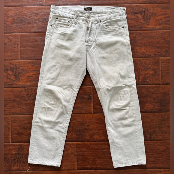 Chimala Japanese Denim w/distress, splatter, and rough hem - fits like size 33 - Picture 1 of 8